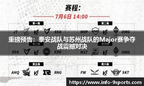 重磅预告：泰安战队与苏州战队的Major赛争夺战震撼对决